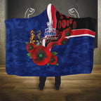 North Kangaroos ANZAC Personalised Hooded Blanket Lest We Forget Poppy Camo