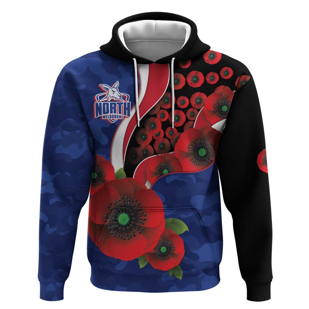 North Kangaroos ANZAC Personalised Hoodie Lest We Forget Poppy Camo