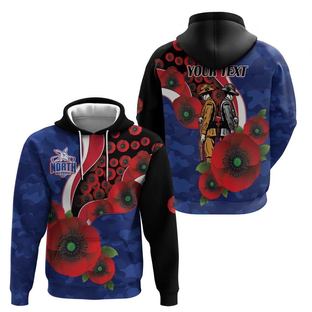 North Kangaroos ANZAC Personalised Hoodie Lest We Forget Poppy Camo
