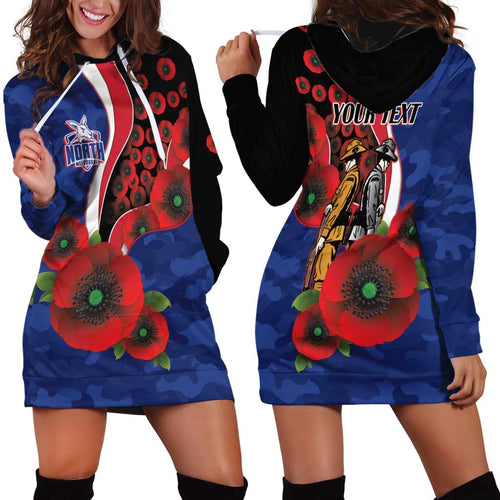 North Kangaroos ANZAC Personalised Hoodie Dress Lest We Forget Poppy Camo