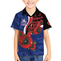 North Kangaroos ANZAC Personalised Kid Hawaiian Shirt Lest We Forget Poppy Camo