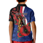North Kangaroos ANZAC Personalised Kid Polo Shirt Lest We Forget Poppy Camo