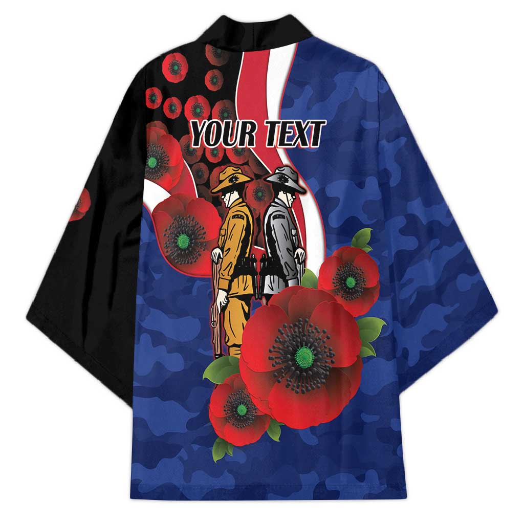 North Kangaroos ANZAC Personalised Kimono Lest We Forget Poppy Camo