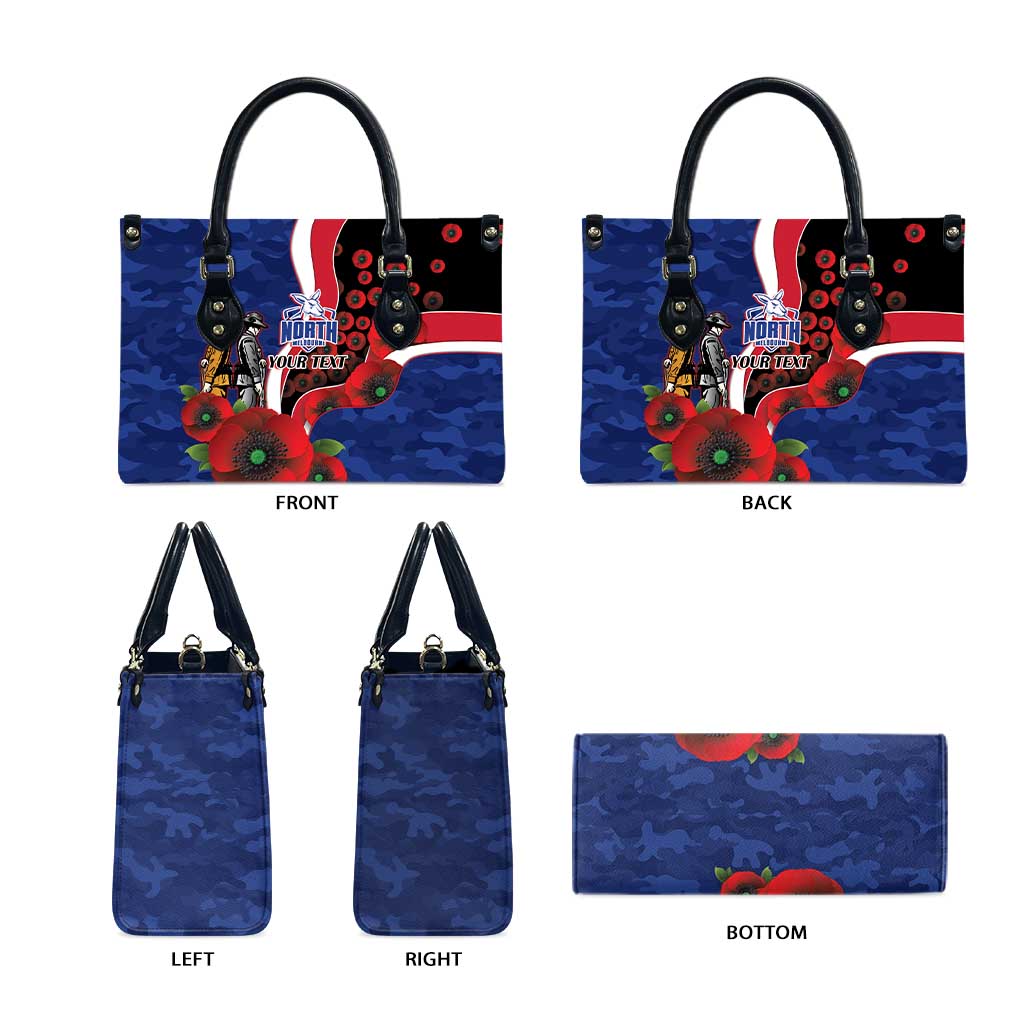 North Kangaroos ANZAC Personalised Leather Bag Lest We Forget Poppy Camo