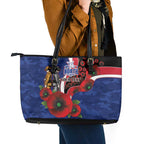 North Kangaroos ANZAC Personalised Leather Tote Bag Lest We Forget Poppy Camo