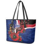 North Kangaroos ANZAC Personalised Leather Tote Bag Lest We Forget Poppy Camo