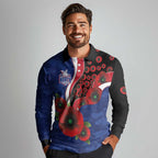 North Kangaroos ANZAC Personalised Long Sleeve Polo Shirt Lest We Forget Poppy Camo