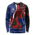 North Kangaroos ANZAC Personalised Long Sleeve Shirt Lest We Forget Poppy Camo