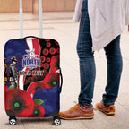 North Kangaroos ANZAC Personalised Luggage Cover Lest We Forget Poppy Camo