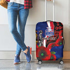 North Kangaroos ANZAC Personalised Luggage Cover Lest We Forget Poppy Camo