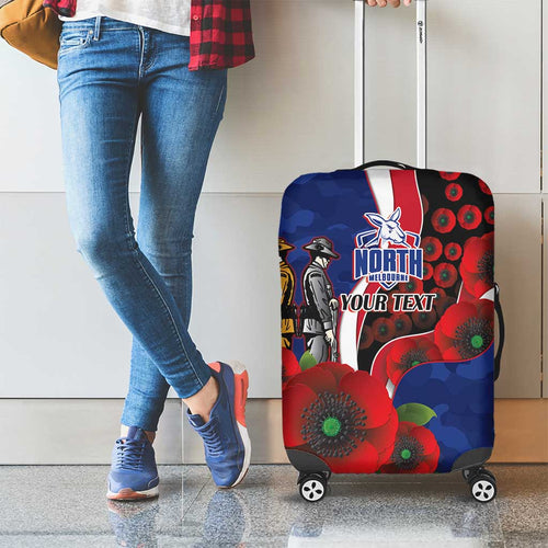 North Kangaroos ANZAC Personalised Luggage Cover Lest We Forget Poppy Camo
