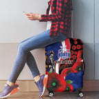 North Kangaroos ANZAC Personalised Luggage Cover Lest We Forget Poppy Camo