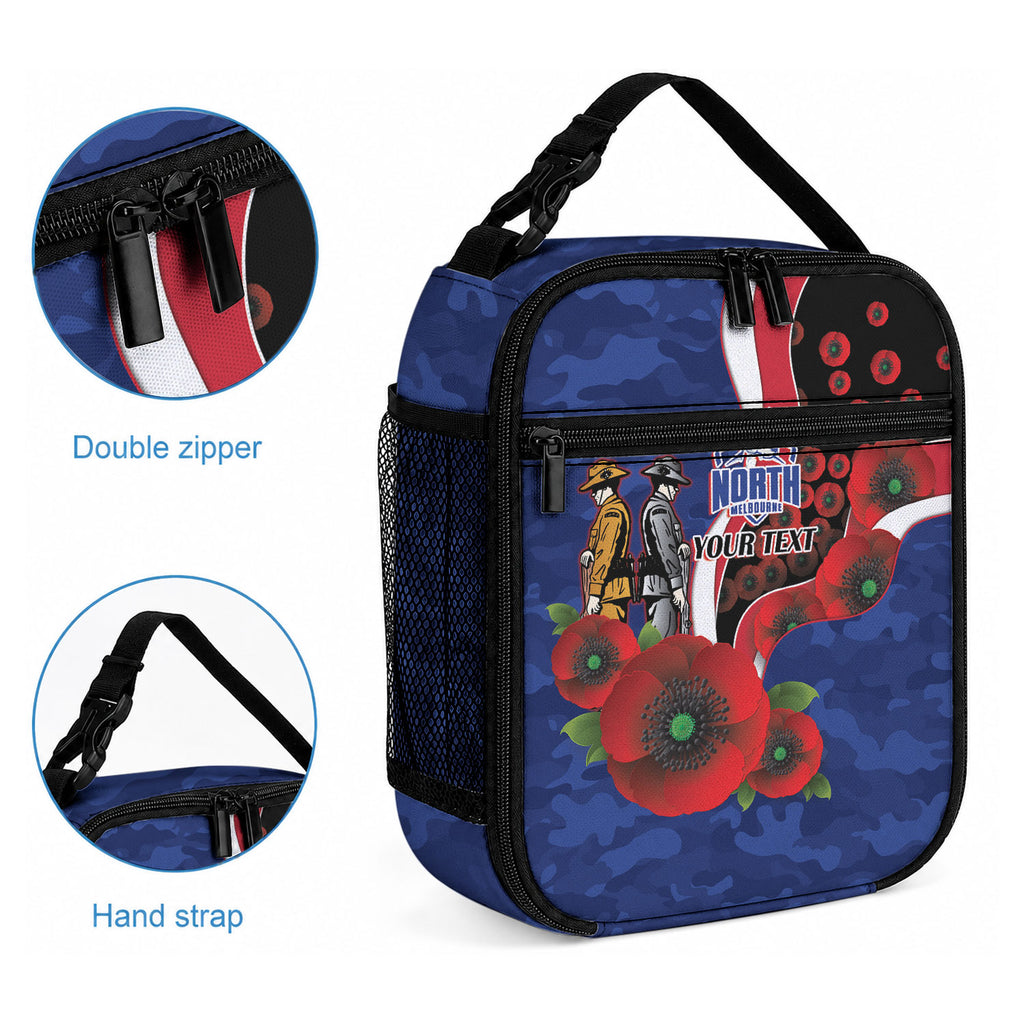 North Kangaroos ANZAC Personalised Lunch Bag Lest We Forget Poppy Camo