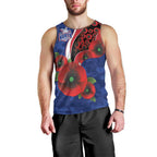 North Kangaroos ANZAC Personalised Men Tank Top Lest We Forget Poppy Camo