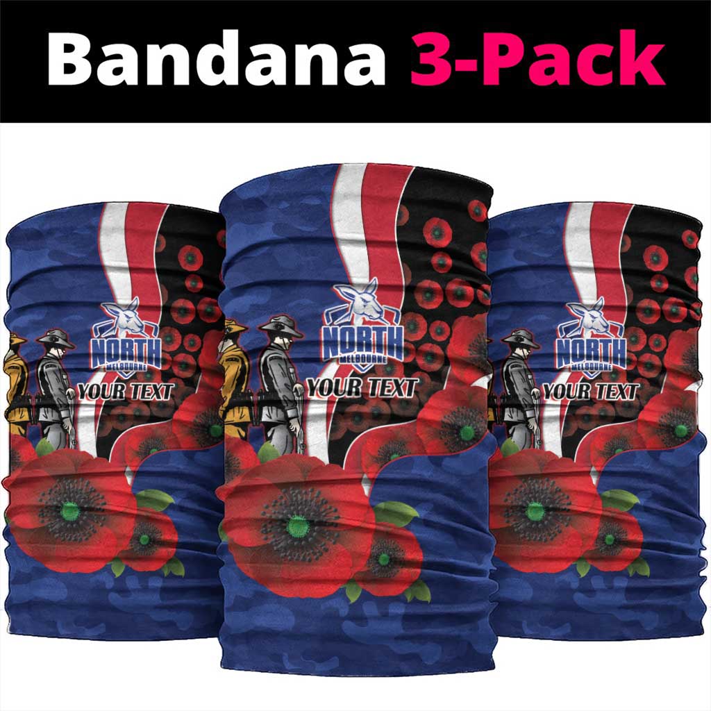 North Kangaroos ANZAC Personalised Neck Gaiter Lest We Forget Poppy Camo