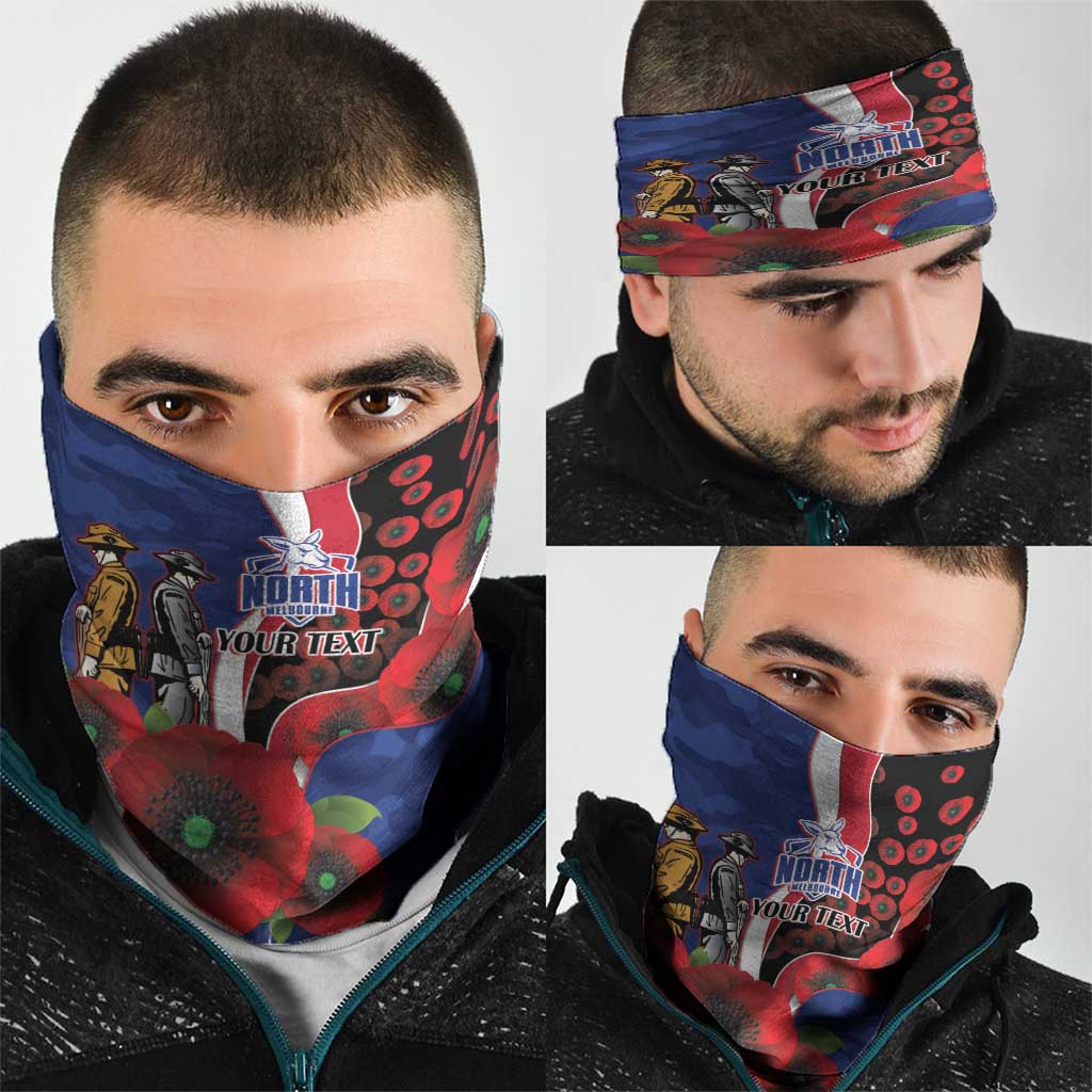 North Kangaroos ANZAC Personalised Neck Gaiter Lest We Forget Poppy Camo