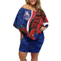 North Kangaroos ANZAC Personalised Off Shoulder Short Dress Lest We Forget Poppy Camo