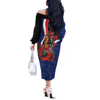 North Kangaroos ANZAC Personalised Off The Shoulder Long Sleeve Dress Lest We Forget Poppy Camo