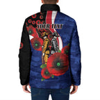 North Kangaroos ANZAC Personalised Padded Jacket Lest We Forget Poppy Camo