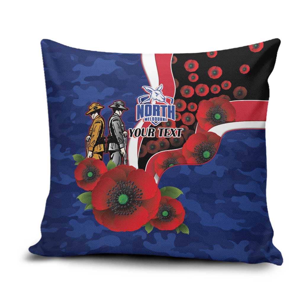 North Kangaroos ANZAC Personalised Pillow Cover Lest We Forget Poppy Camo