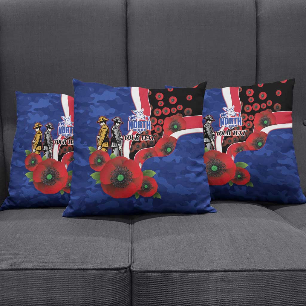 North Kangaroos ANZAC Personalised Pillow Cover Lest We Forget Poppy Camo
