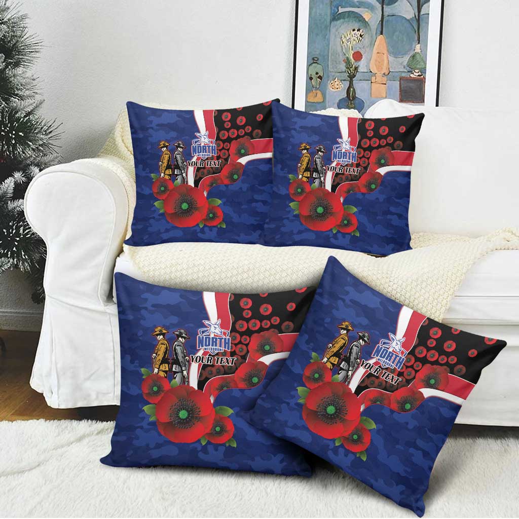 North Kangaroos ANZAC Personalised Pillow Cover Lest We Forget Poppy Camo
