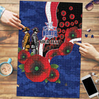 North Kangaroos ANZAC Personalised Puzzle Lest We Forget Poppy Camo