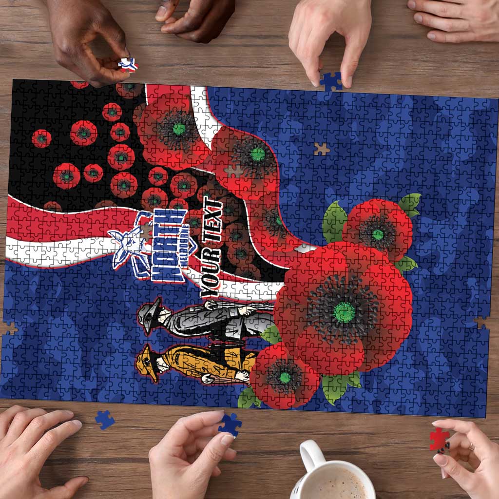 North Kangaroos ANZAC Personalised Puzzle Lest We Forget Poppy Camo
