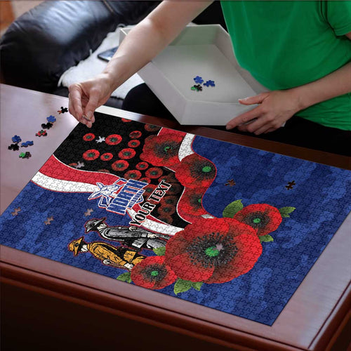 North Kangaroos ANZAC Personalised Puzzle Lest We Forget Poppy Camo