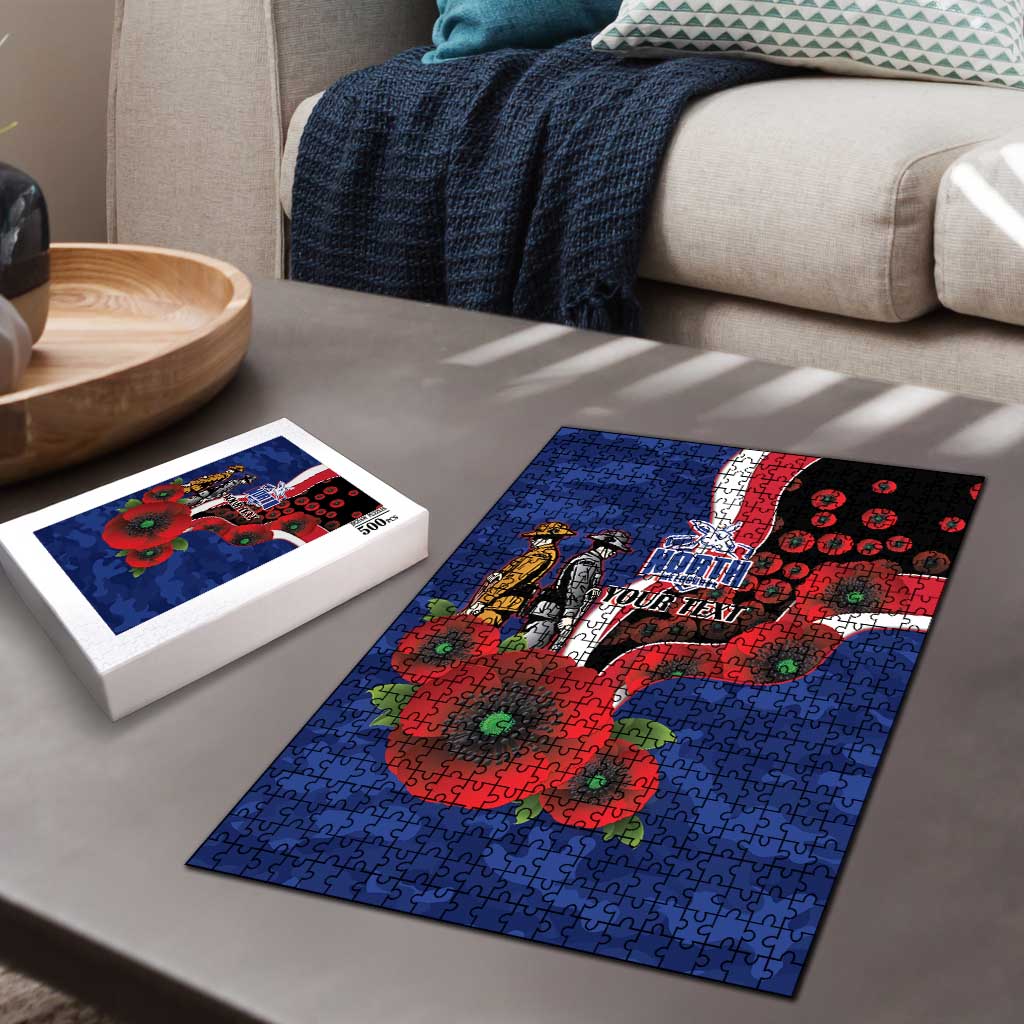 North Kangaroos ANZAC Personalised Puzzle Lest We Forget Poppy Camo