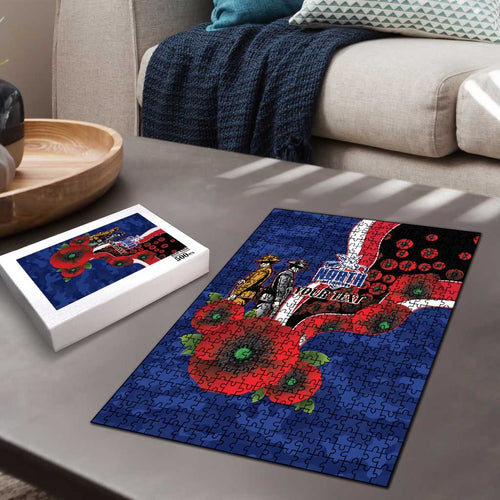 North Kangaroos ANZAC Personalised Puzzle Lest We Forget Poppy Camo