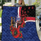North Kangaroos ANZAC Personalised Quilt Lest We Forget Poppy Camo
