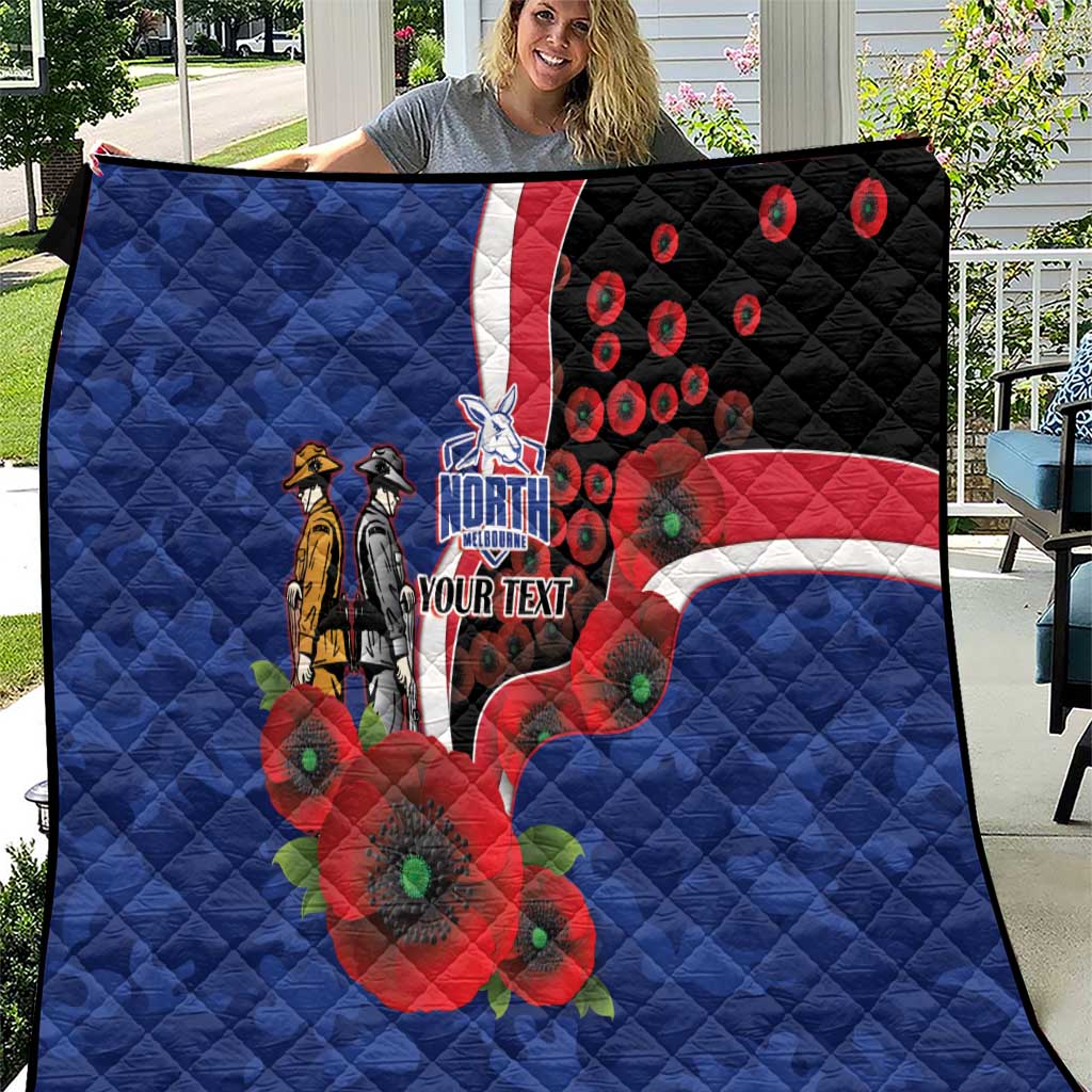 North Kangaroos ANZAC Personalised Quilt Lest We Forget Poppy Camo
