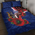 North Kangaroos ANZAC Personalised Quilt Bed Set Lest We Forget Poppy Camo