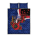 North Kangaroos ANZAC Personalised Quilt Bed Set Lest We Forget Poppy Camo