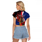 North Kangaroos ANZAC Personalised Raglan Cropped T Shirt Lest We Forget Poppy Camo