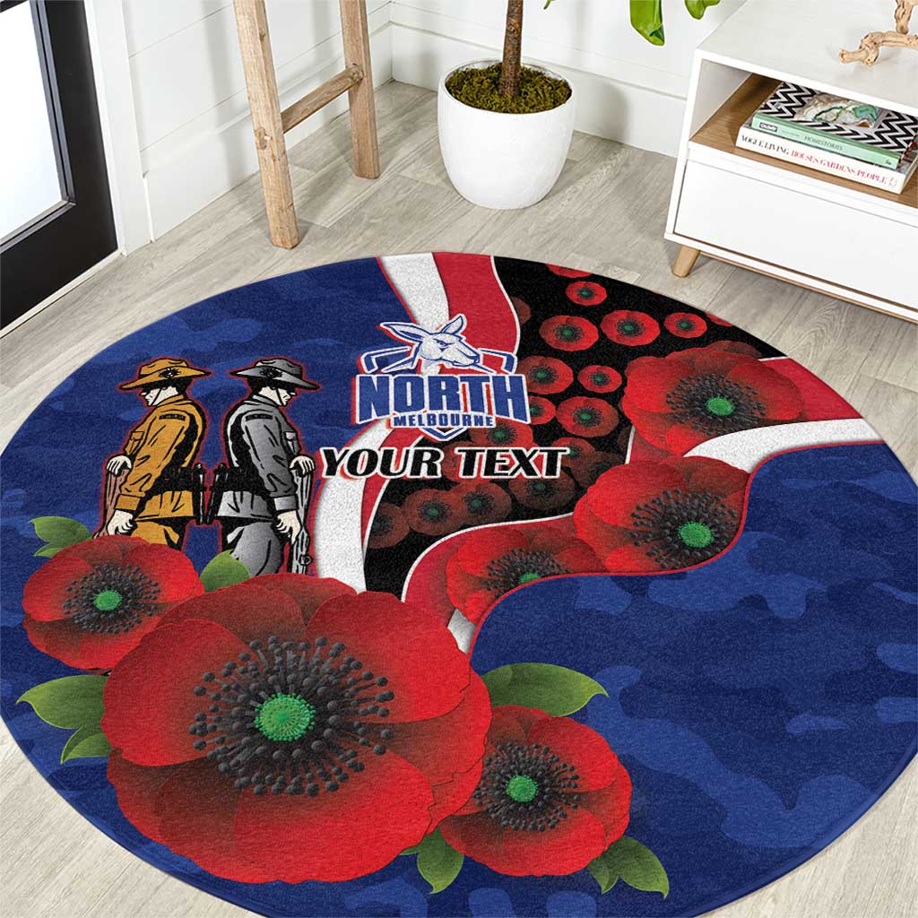 North Kangaroos ANZAC Personalised Round Carpet Lest We Forget Poppy Camo