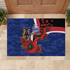 North Kangaroos ANZAC Personalised Rubber Doormat Lest We Forget Poppy Camo