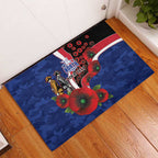 North Kangaroos ANZAC Personalised Rubber Doormat Lest We Forget Poppy Camo