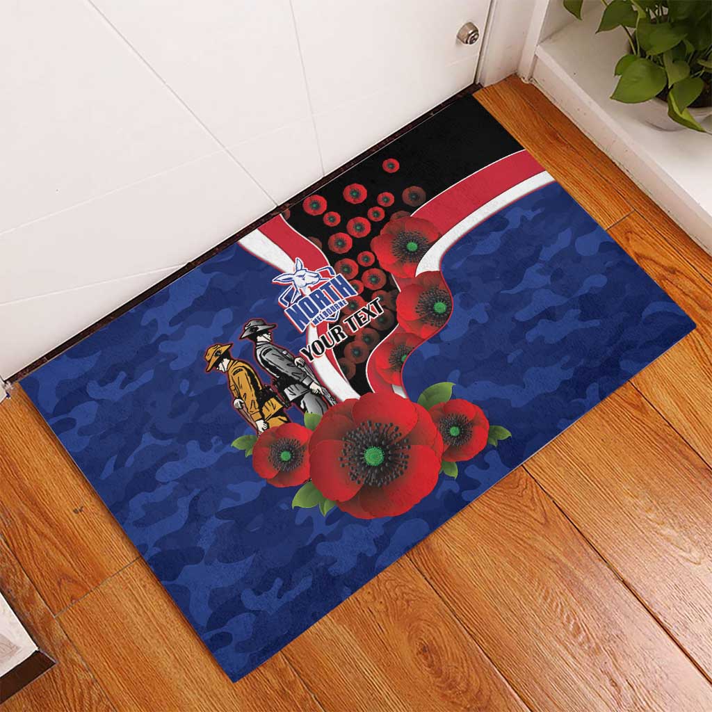 North Kangaroos ANZAC Personalised Rubber Doormat Lest We Forget Poppy Camo