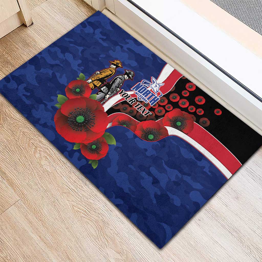 North Kangaroos ANZAC Personalised Rubber Doormat Lest We Forget Poppy Camo