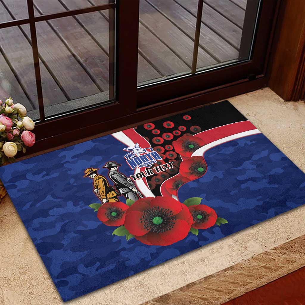 North Kangaroos ANZAC Personalised Rubber Doormat Lest We Forget Poppy Camo