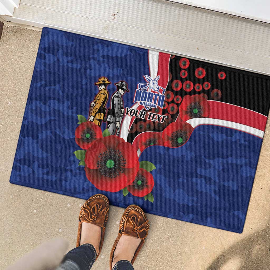 North Kangaroos ANZAC Personalised Rubber Doormat Lest We Forget Poppy Camo