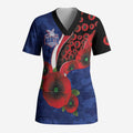North Kangaroos ANZAC Personalised Scrub Top Lest We Forget Poppy Camo