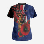 North Kangaroos ANZAC Personalised Scrub Top Lest We Forget Poppy Camo