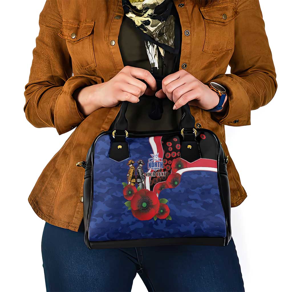 North Kangaroos ANZAC Personalised Shoulder Handbag Lest We Forget Poppy Camo