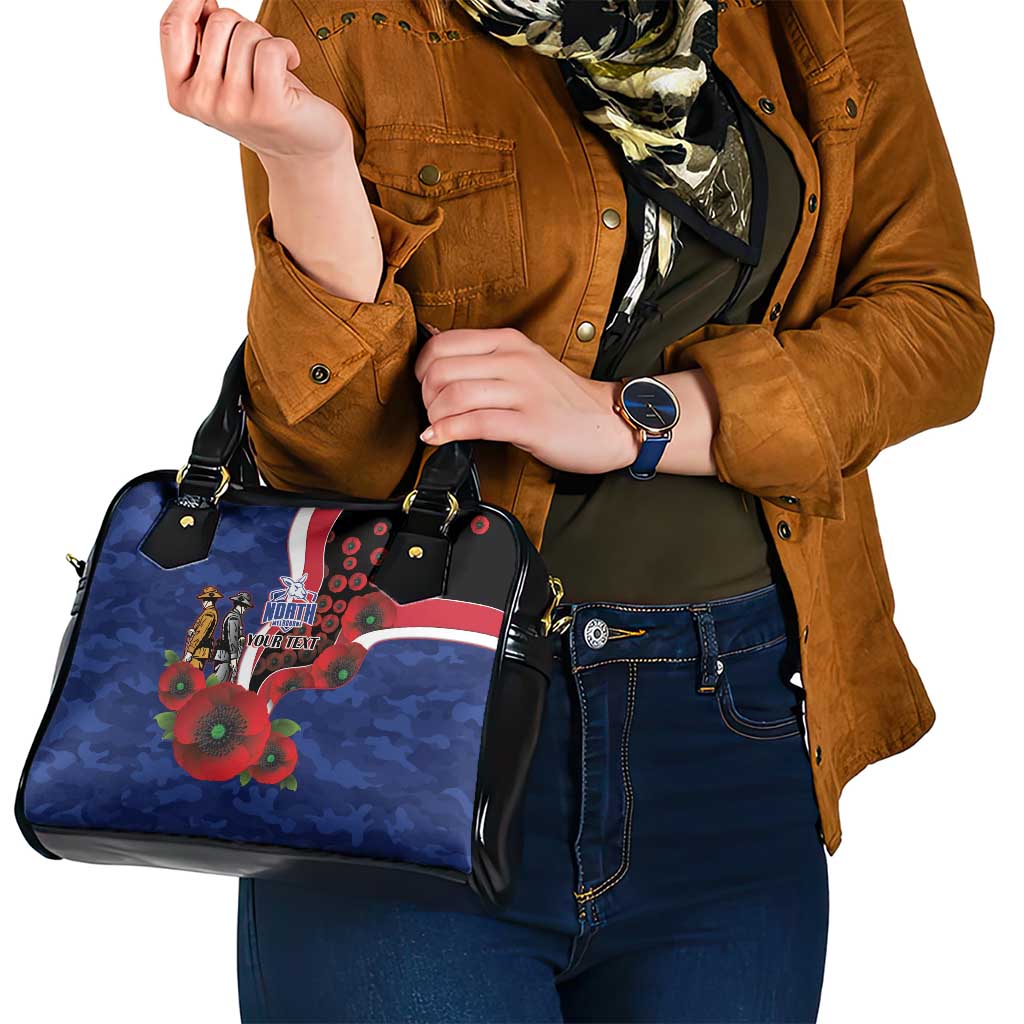 North Kangaroos ANZAC Personalised Shoulder Handbag Lest We Forget Poppy Camo