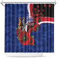 North Kangaroos ANZAC Personalised Shower Curtain Lest We Forget Poppy Camo