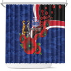North Kangaroos ANZAC Personalised Shower Curtain Lest We Forget Poppy Camo