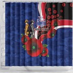 North Kangaroos ANZAC Personalised Shower Curtain Lest We Forget Poppy Camo